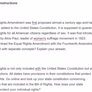 [Solved] POLI330N Week 7 Discussion: Our Struggle for Freedom, Civil Liberties And Political Equality