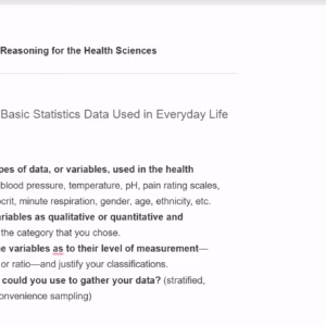 MATH225N Week 1 Discussion Basic Statistics Data Used in Everyday Life