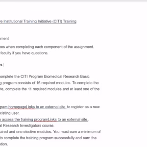 NR585NP-69043 Assignments Week 6: Collaborative Institutional Training Initiative (CITI) Training