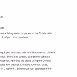 NR585NP-69043 Week 3: Collaboration Café Quantitative Scholarly Literature